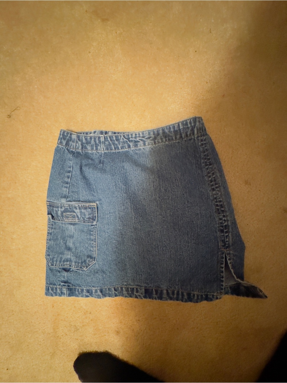 Vintage Blue Denim Mini Skirt with Side Pocket